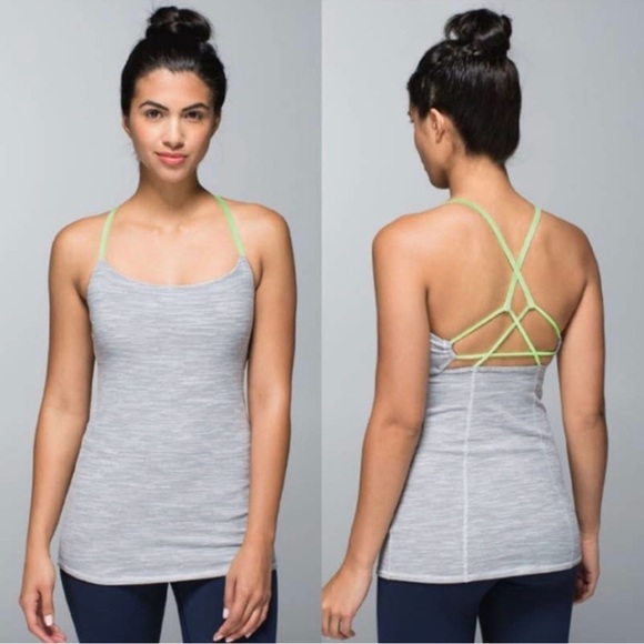 Lululemon Dancing Warrior Strappy Luon Yoga Tank size 4 built-in bra - Picture 2 of 11
